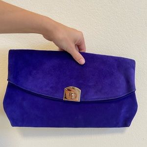 Sergio Rossi Suede Clutch Bag